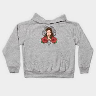 Horned Woman Kids Hoodie